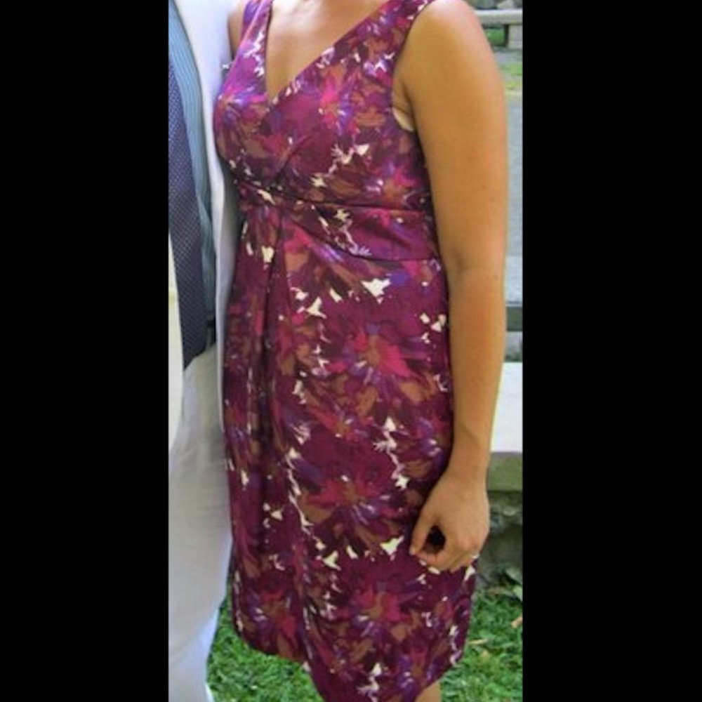 Satin Max & Cleo v-neck A-line dress (size 10)